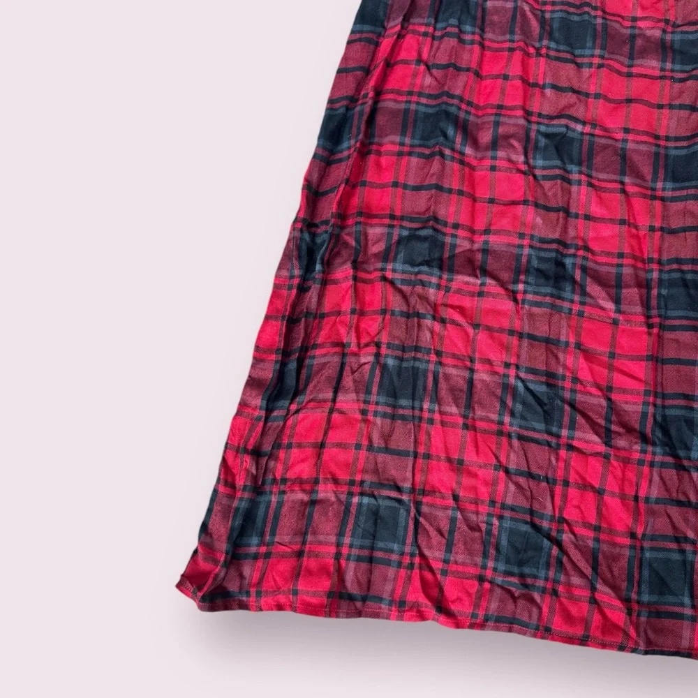 Women’s Dex Red And Black Plaid Spaghetti Strap Dress Size Medium - Picture 2 of 10